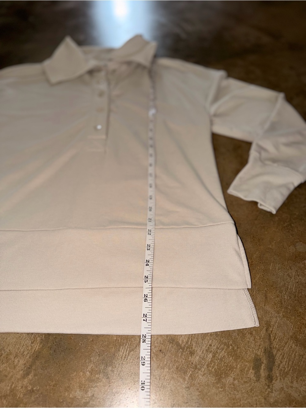 Sincerely Jules Cream Polo Collar Sweatshirt Pullover Relaxed Fit Medium - Picture 5 of 7